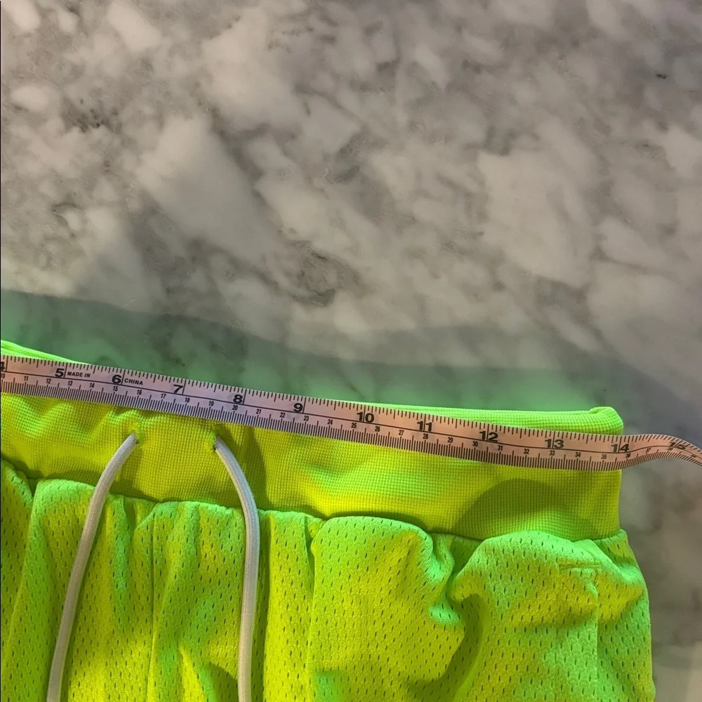 Adidas Bright Yellow Mesh Basketball Shorts. Size small, 7”